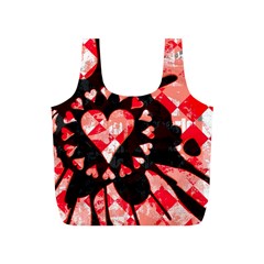 Love Heart Splatter Full Print Recycle Bag (S) from ArtsNow.com Front