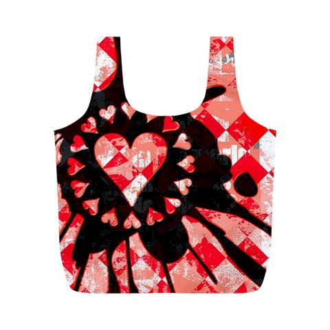 Love Heart Splatter Full Print Recycle Bag (M) from ArtsNow.com Front