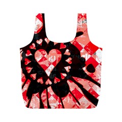 Love Heart Splatter Full Print Recycle Bag (M) from ArtsNow.com Front