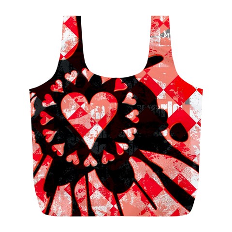 Love Heart Splatter Full Print Recycle Bag (L) from ArtsNow.com Front