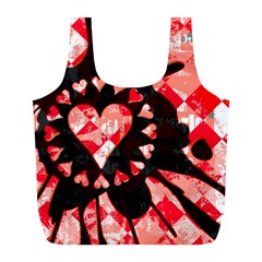 Love Heart Splatter Full Print Recycle Bag (L) from ArtsNow.com Front