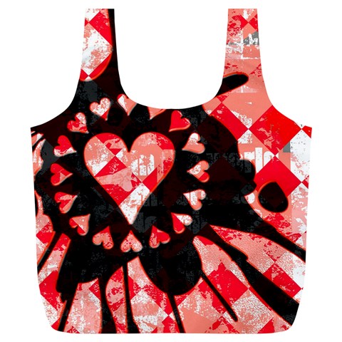 Love Heart Splatter Full Print Recycle Bag (XL) from ArtsNow.com Front