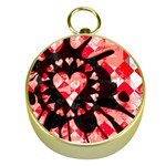 Love Heart Splatter Gold Compass