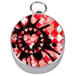 Love Heart Splatter Silver Compass