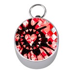 Love Heart Splatter Silver Compass (Mini)