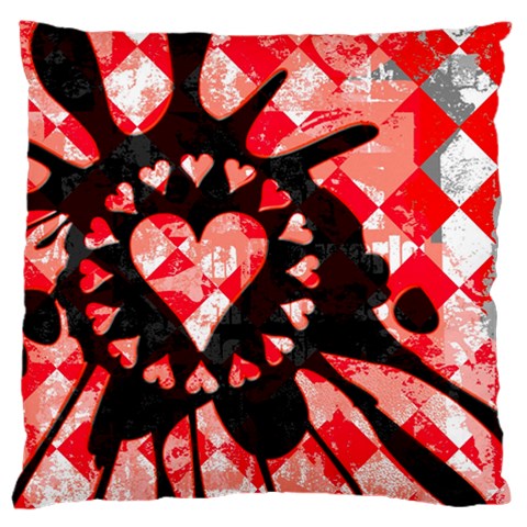 Love Heart Splatter Large Flano Cushion Case (One Side) from ArtsNow.com Front
