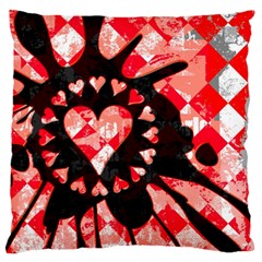 Love Heart Splatter Large Flano Cushion Case (Two Sides) from ArtsNow.com Front