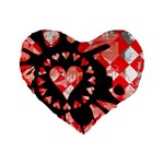 Love Heart Splatter Standard 16  Premium Flano Heart Shape Cushion 