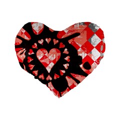 Love Heart Splatter Standard 16  Premium Flano Heart Shape Cushion  from ArtsNow.com Back