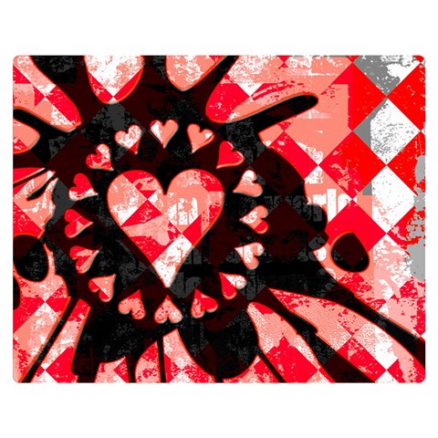 Love Heart Splatter Double Sided Flano Blanket (Medium) from ArtsNow.com 60 x50  Blanket Front