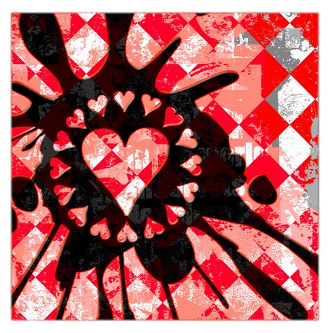 Love Heart Splatter Large Satin Scarf (Square) from ArtsNow.com Front