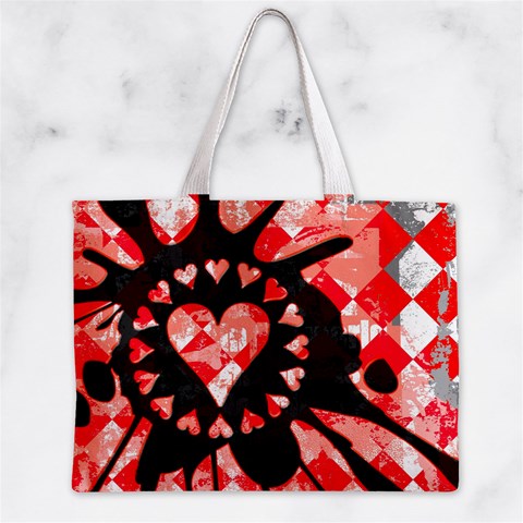 Love Heart Splatter Zipper Mini Tote Bag from ArtsNow.com Front