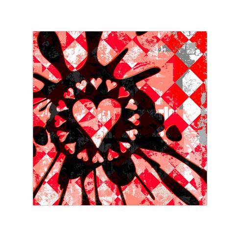 Love Heart Splatter Small Satin Scarf (Square) from ArtsNow.com Front