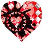 Love Heart Splatter Wooden Puzzle Heart