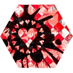 Love Heart Splatter Wooden Puzzle Hexagon