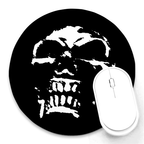 Morbid Skull Round Mousepad from ArtsNow.com Front