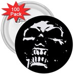 Morbid Skull 3  Button (100 pack)