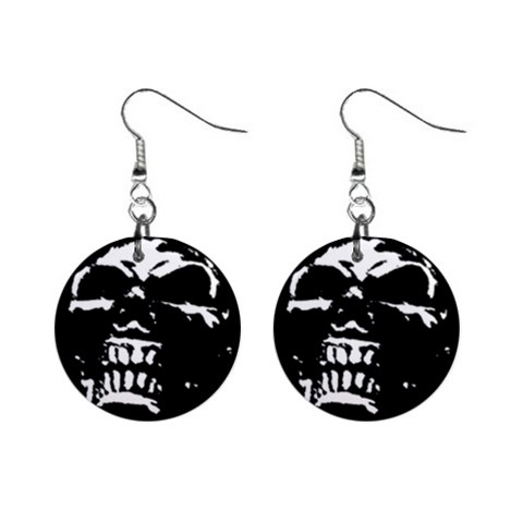 Morbid Skull 1  Button Earrings from ArtsNow.com Front