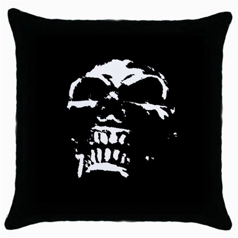 Morbid Skull Throw Pillow Case (Black) from ArtsNow.com Front