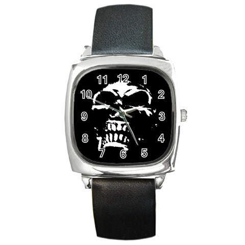 Morbid Skull Square Metal Watch from ArtsNow.com Front