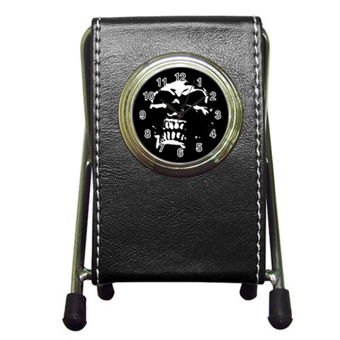 Morbid Skull Pen Holder Desk Clock from ArtsNow.com Front