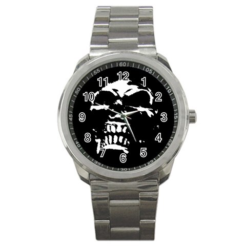 Morbid Skull Sport Metal Watch from ArtsNow.com Front
