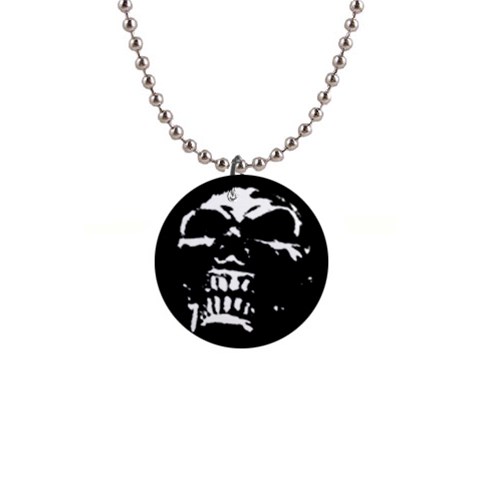 Morbid Skull 1  Button Necklace from ArtsNow.com Front