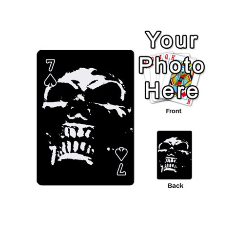Morbid Skull Playing Cards 54 Designs (Mini) from ArtsNow.com Front - Spade7