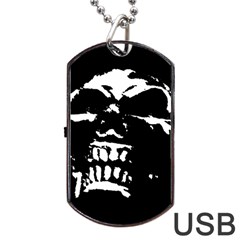 Morbid Skull Dog Tag USB Flash (Two Sides) from ArtsNow.com Back