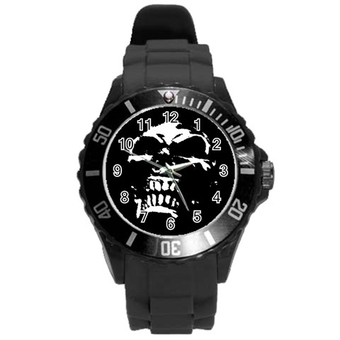 Morbid Skull Round Plastic Sport Watch (L) from ArtsNow.com Front
