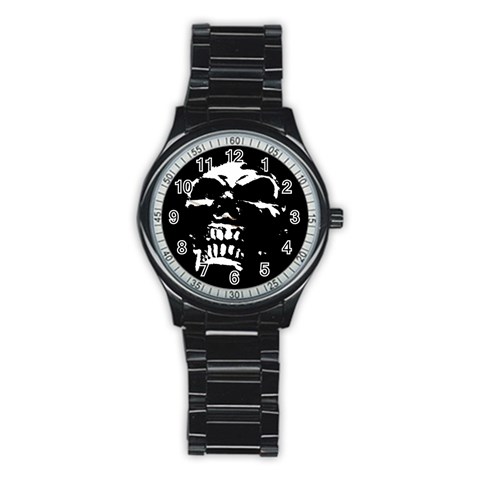 Morbid Skull Stainless Steel Round Watch from ArtsNow.com Front