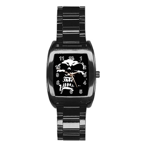 Morbid Skull Stainless Steel Barrel Watch from ArtsNow.com Front