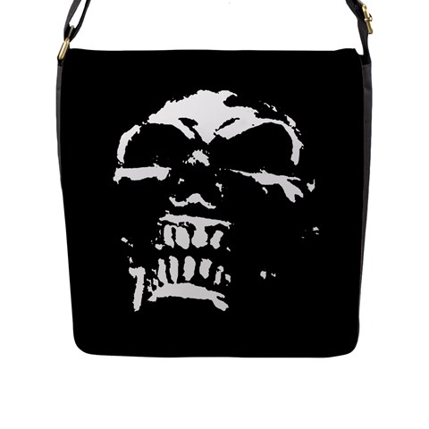 Morbid Skull Flap Closure Messenger Bag (L) from ArtsNow.com Front
