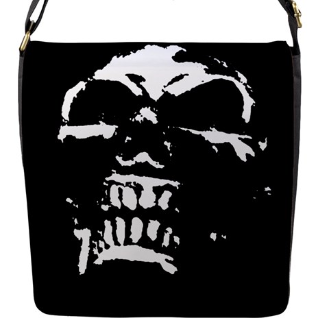 Morbid Skull Flap Closure Messenger Bag (S) from ArtsNow.com Front