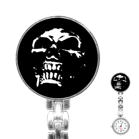 Morbid Skull Stainless Steel Nurses Watch from ArtsNow.com Front