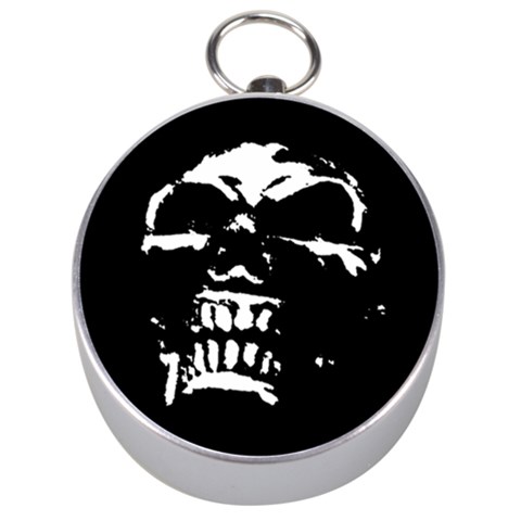 Morbid Skull Silver Compass from ArtsNow.com Front