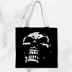 Morbid Skull Zipper Grocery Tote Bag from ArtsNow.com Front