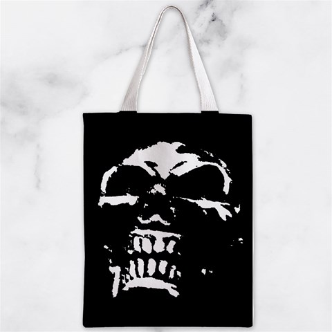 Morbid Skull Zipper Classic Tote Bag from ArtsNow.com Front