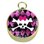 Pink Diamond Skull Gold Compass