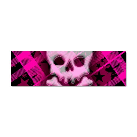 Pink Plaid Skull Sticker Bumper (10 pack) from ArtsNow.com Front