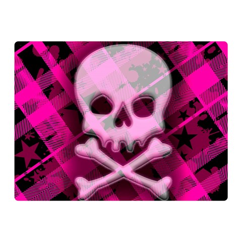 Pink Plaid Skull Double Sided Flano Blanket (Mini) from ArtsNow.com 35 x27  Blanket Front