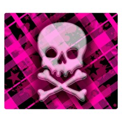 Pink Plaid Skull Double Sided Flano Blanket (Small) from ArtsNow.com 50 x40  Blanket Front