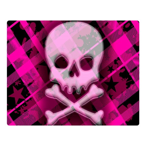 Pink Plaid Skull Double Sided Flano Blanket (Large) from ArtsNow.com 80 x60  Blanket Front