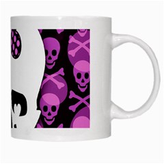 Pink Polka Dot Bow Skull White Mug from ArtsNow.com Right