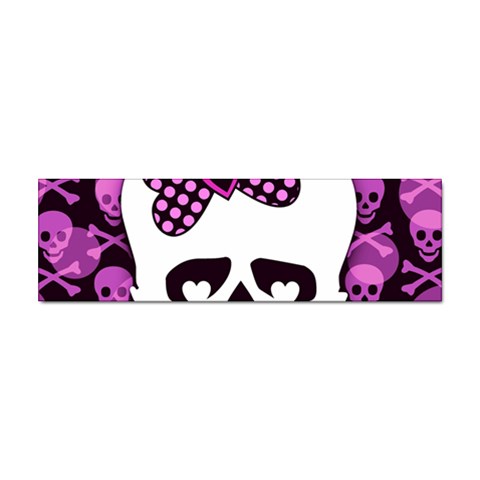Pink Polka Dot Bow Skull Sticker (Bumper) from ArtsNow.com Front