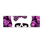 Pink Polka Dot Bow Skull Sticker Bumper (100 pack)