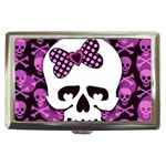 Pink Polka Dot Bow Skull Cigarette Money Case