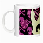 Pink Polka Dot Bow Skull Night Luminous Mug