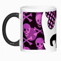 Pink Polka Dot Bow Skull Morph Mug from ArtsNow.com Left