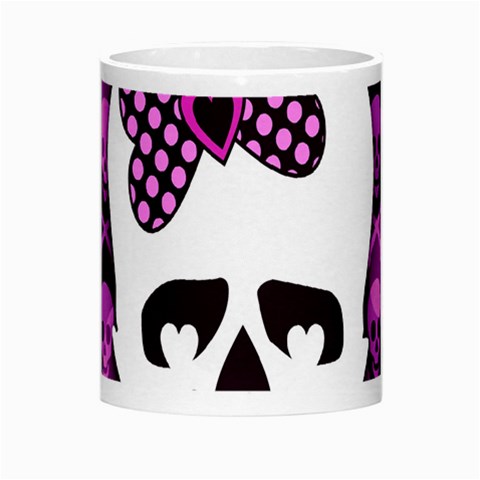 Pink Polka Dot Bow Skull Morph Mug from ArtsNow.com Center